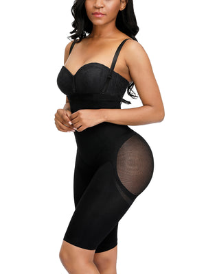 Miracle Black Full Body Shaper Mesh Straps Seamless with a Snatch Ban 06/05 - Snatch Bans